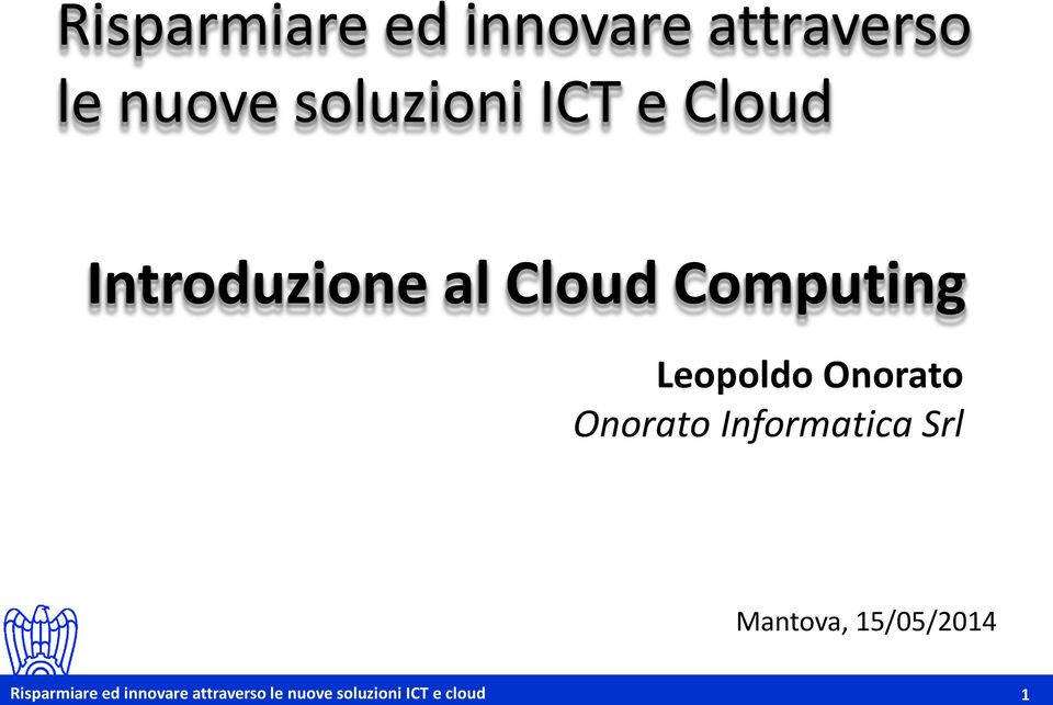 Introduzione al Cloud Computing