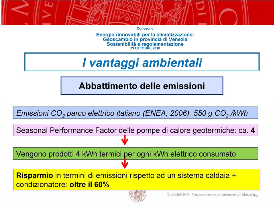 4 Vengono prodotti 4 kwh termici per ogni kwh elettrico consumato.