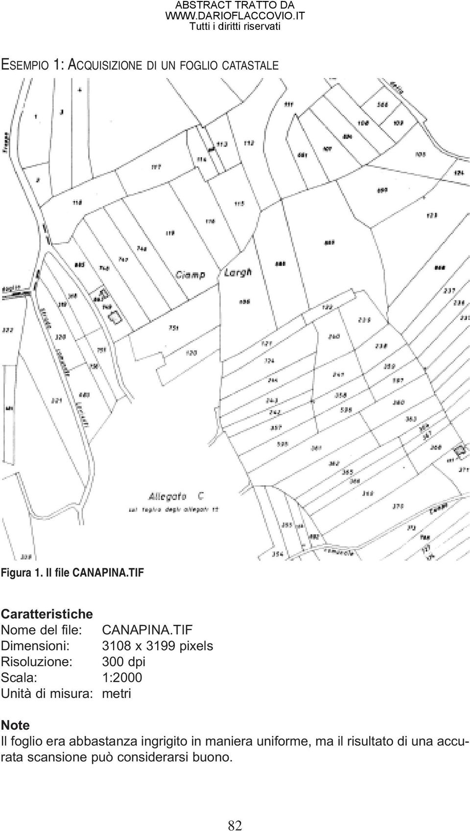 TIF Dimensioni: 3108 x 3199 pixels Risoluzione: 300 dpi Scala: 1:2000 Unità di
