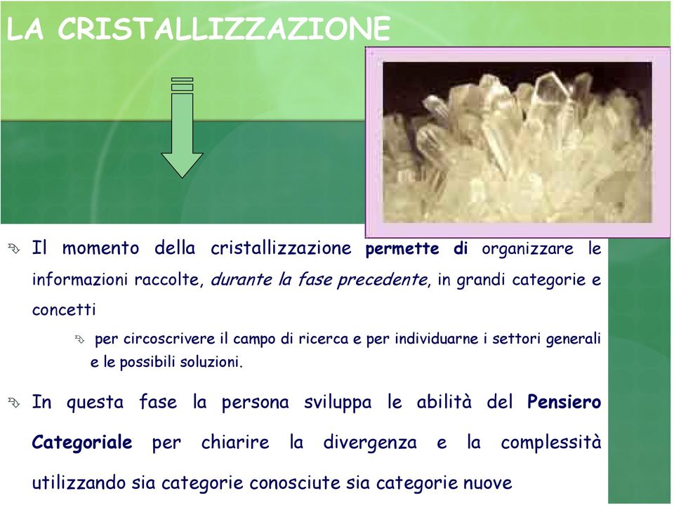 individuarne i settori generali e le possibili soluzioni.