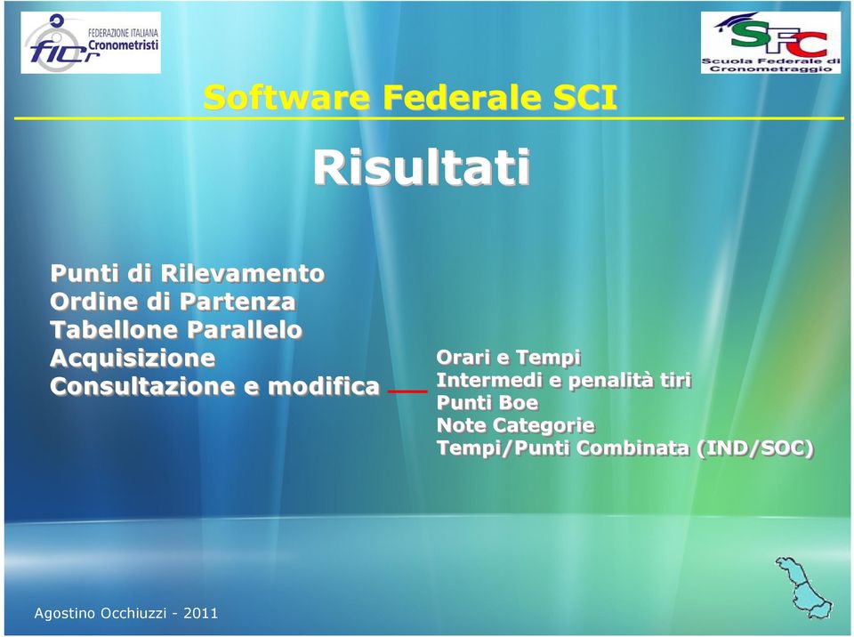 à tiri Intermedi e e penalit penalità tiri Punti Punti Boe Boe Note Note