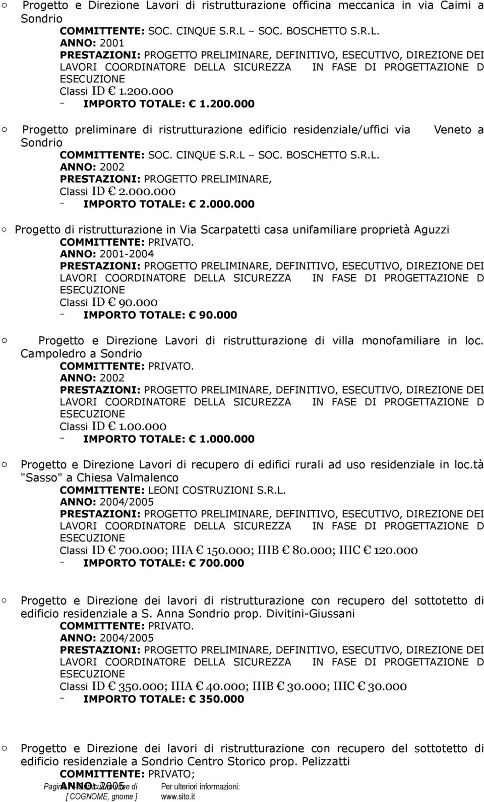 000.000 IMPORTO TOTALE: 2.000.000 Prgett di ristrutturazine in Via Scarpatetti casa unifamiliare prprietà Aguzzi COMMITTENTE: PRIVATO.