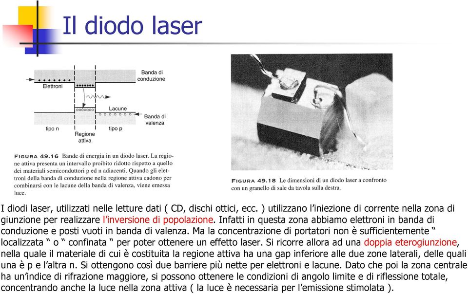 Ma la concentrazione di portatori non è sufficientemente localizzata o confinata per poter ottenere un effetto laser.