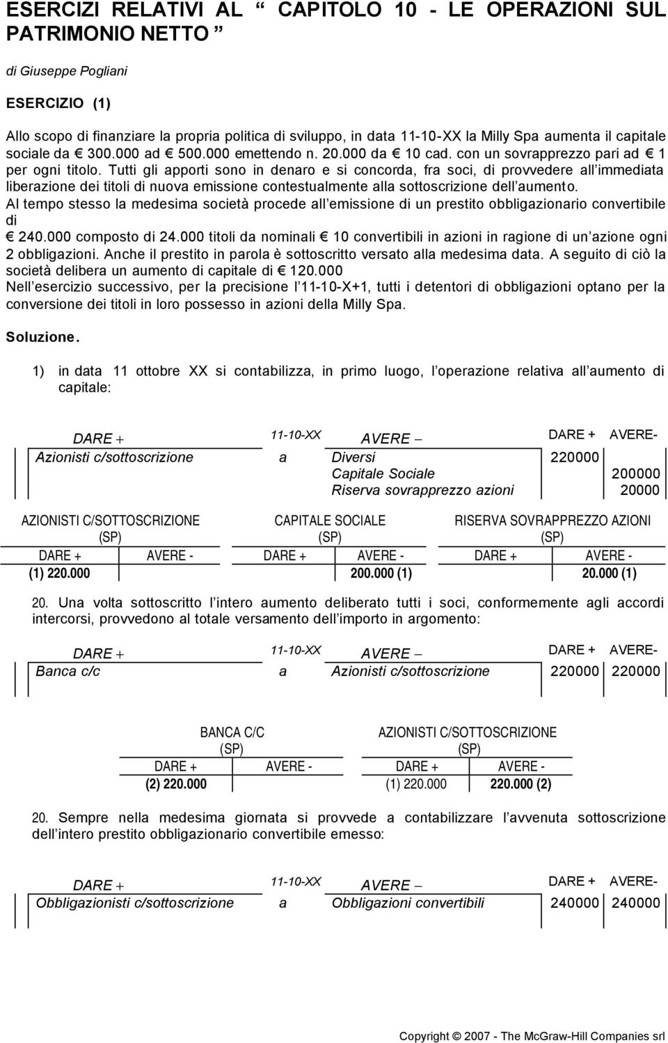 Tutti gli apporti sono in denaro e si concorda, fra soci, di provvedere all immediata liberazione dei titoli di nuova emissione contestualmente alla sottoscrizione dell aumento.