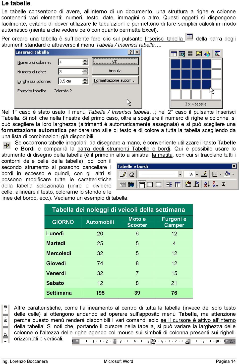 Per creare una tabella è sufficiente fare clic sul pulsante Inserisci tabella strumenti standard o attraverso il menu Tabella / Inserisci tabella.