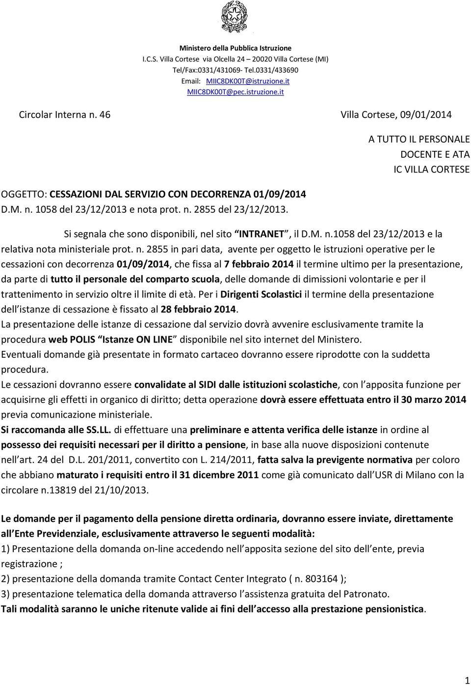 A TUTTO IL PERSONALE DOCENTE E ATA IC VILLA CORTESE Si segnala che sono disponibili, ne