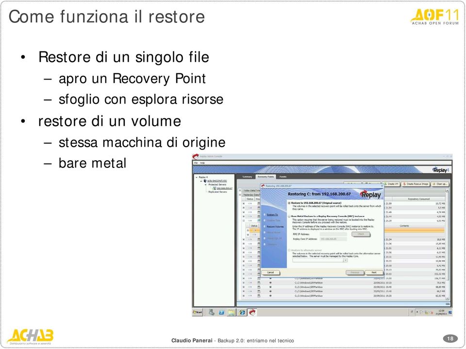 sfoglio con esplora risorse restore di