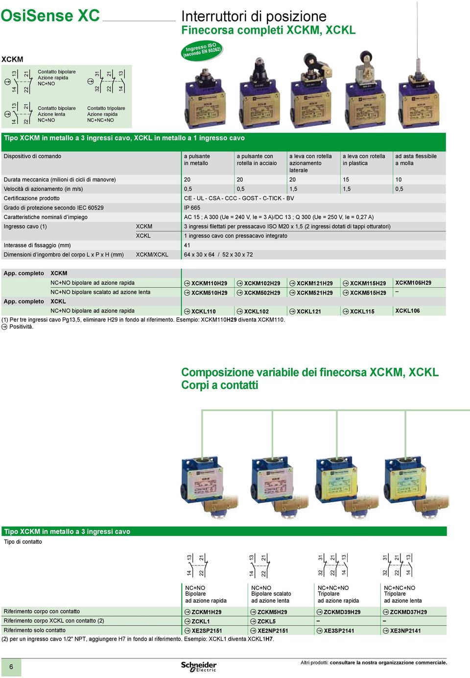 con rotella azionamento laterale a leva con rotella in plastica Durata meccanica (milioni di cicli di manovre) 0 0 0 1 Velocità di azionamento (in m/s) 0, 0, 1, 1, 0, Certificazione prodotto CE - UL