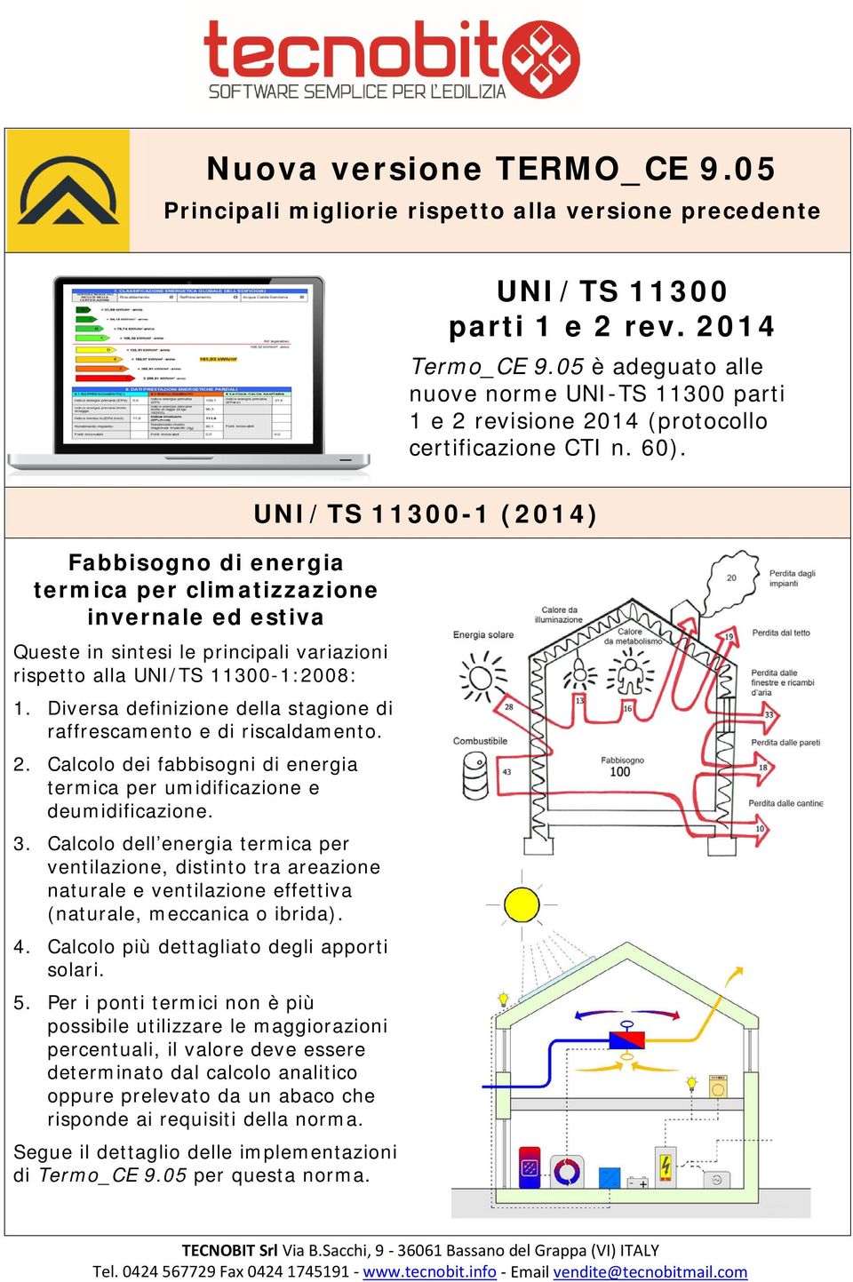 11300-1:2008: 1. Diversa definizione della stagione di raffrescamento e di riscaldamento. 2. Calcolo dei fabbisogni di energia termica per umidificazione e deumidificazione. 3.