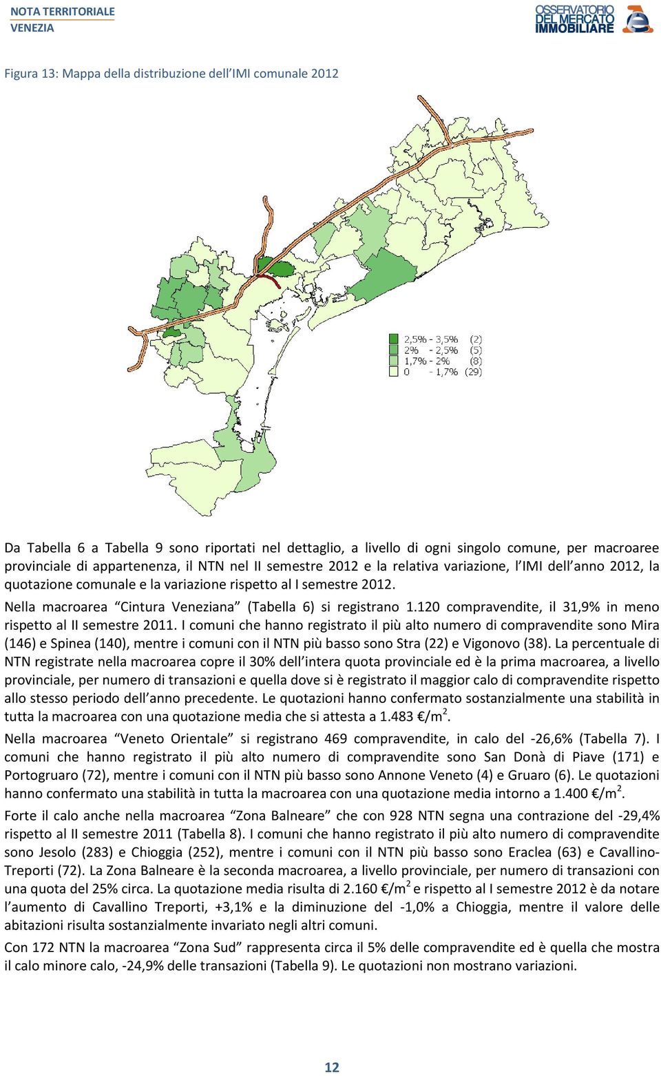 120 compravendite, il 31,9% in meno rispetto al II semestre 2011.