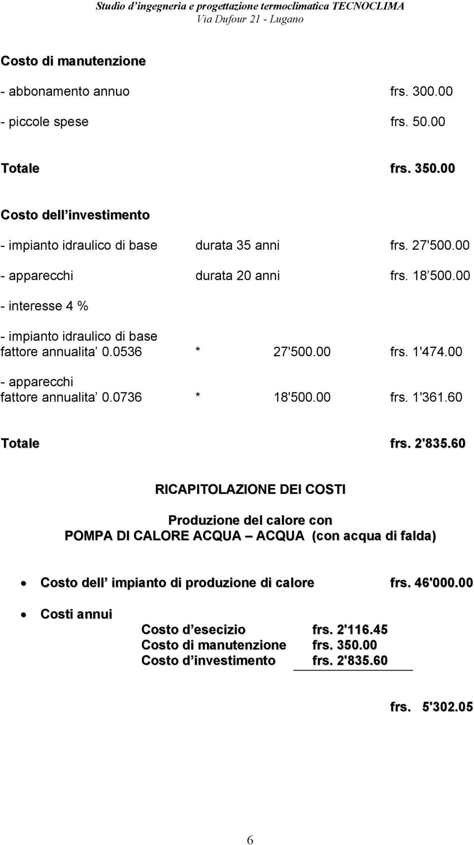 00 - apparecchi fattore annualita 0.0736 * 18'500.00 frs. 1'361.60 frs. 2'835.