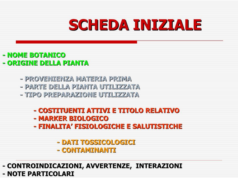 TITOLO RELATIVO - MARKER BIOLOGICO - FINALITA FISIOLOGICHE E SALUTISTICHE - DATI