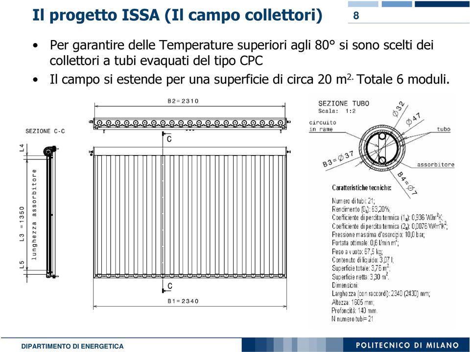 collettori a tubi evaquati del tipo CPC Il campo si