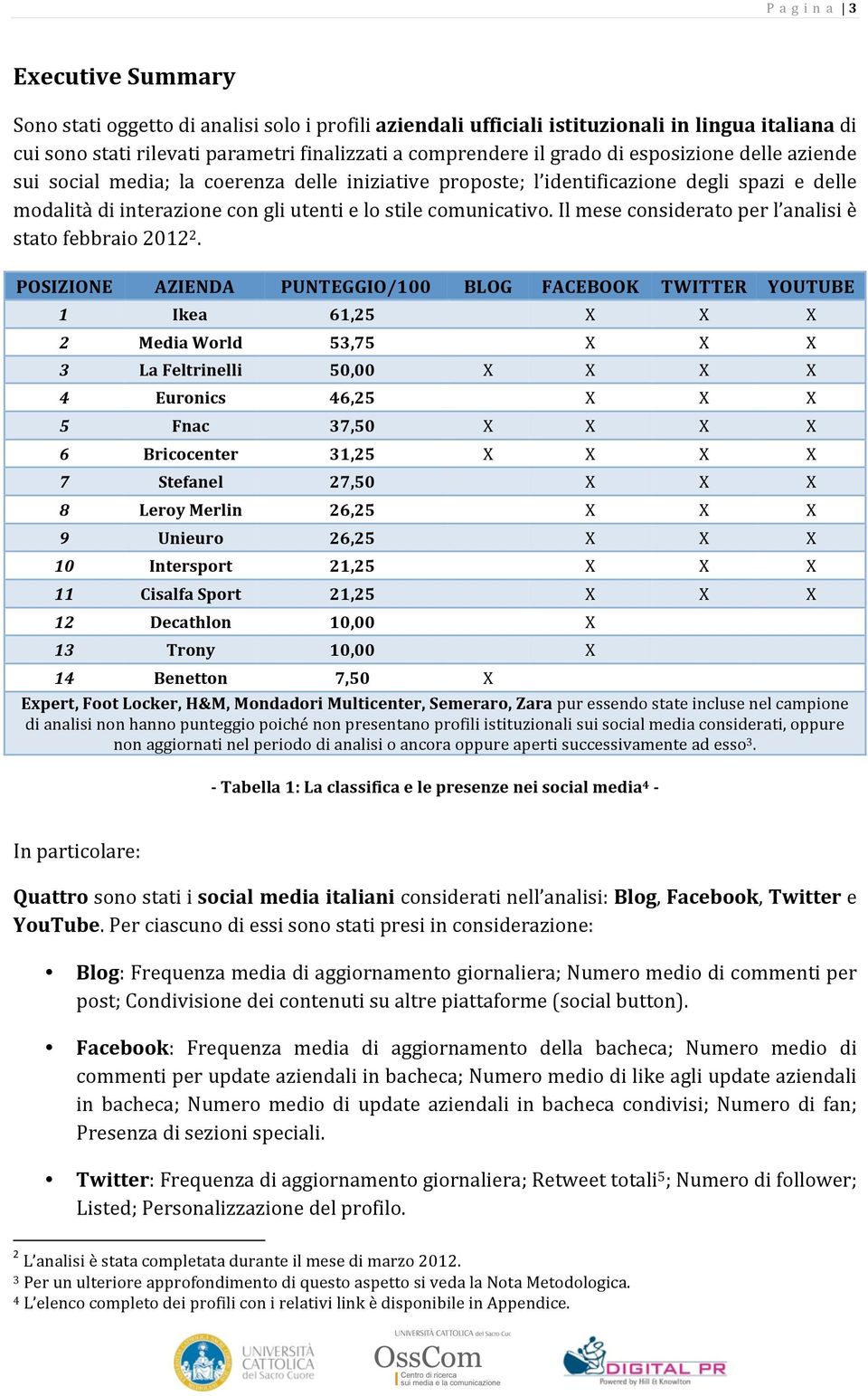 Il mese considerato per l analisi è stato febbraio 2012 2.