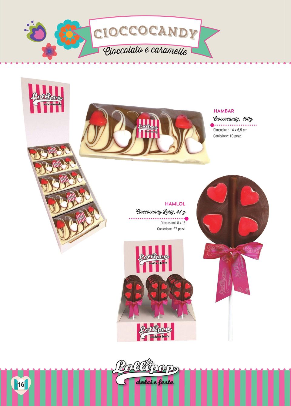 Confezione: 10 pezzi HAMLOL Cioccocandy