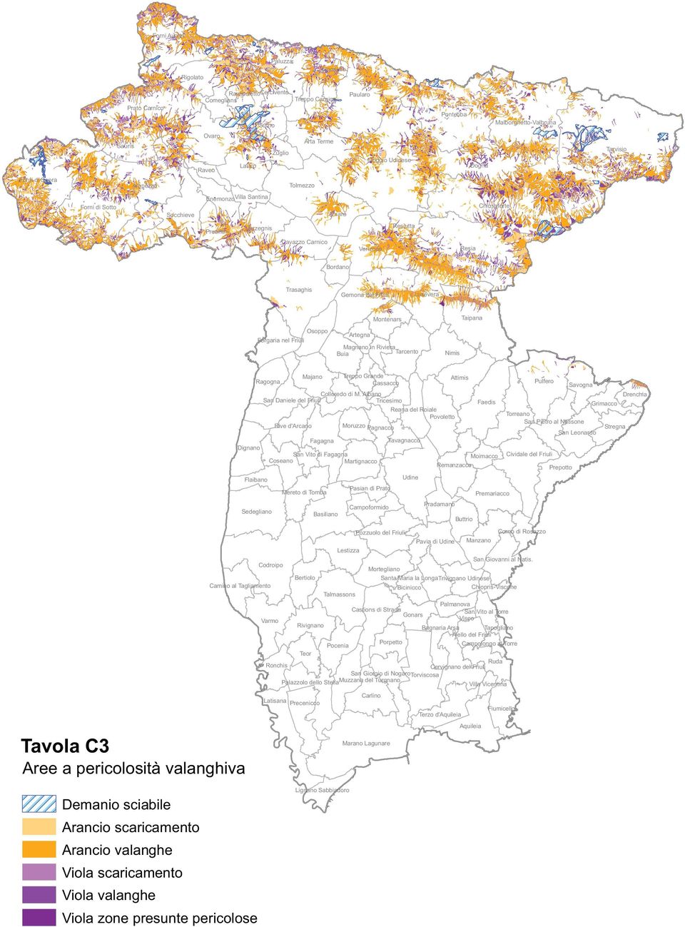 Lusevera Gemona del Friuli Taipana Montenars Osoppo Artegna Forgaria nel Friuli Magnano in Riviera Tarcento Buia Treppo Grande Cassacco Majano Ragogna Nimis Attimis Colloredo di M.