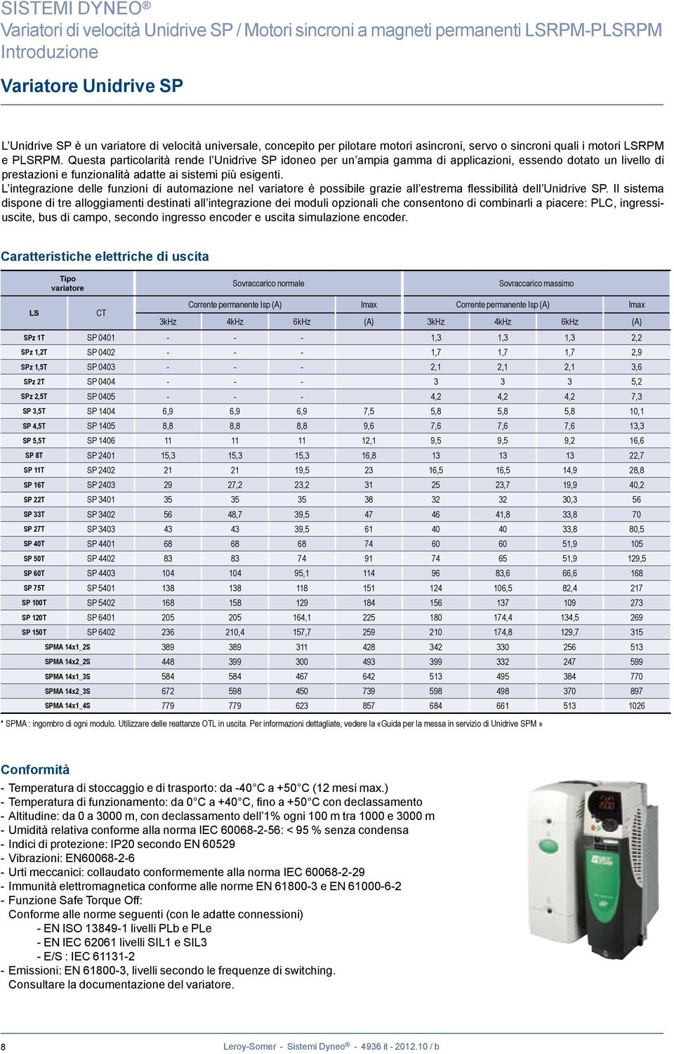 L integrazione delle funzioni di automazione nel variatore è possibile grazie all estrema flessibilità dell Unidrive SP.