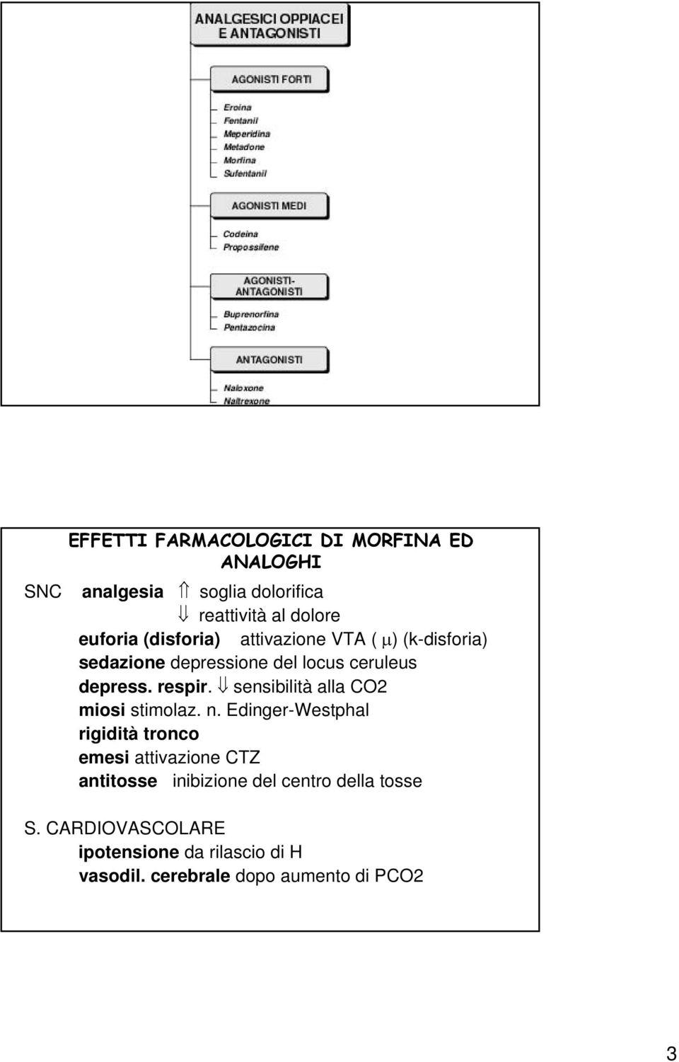 sensibilità alla CO2 miosi stimolaz. n.