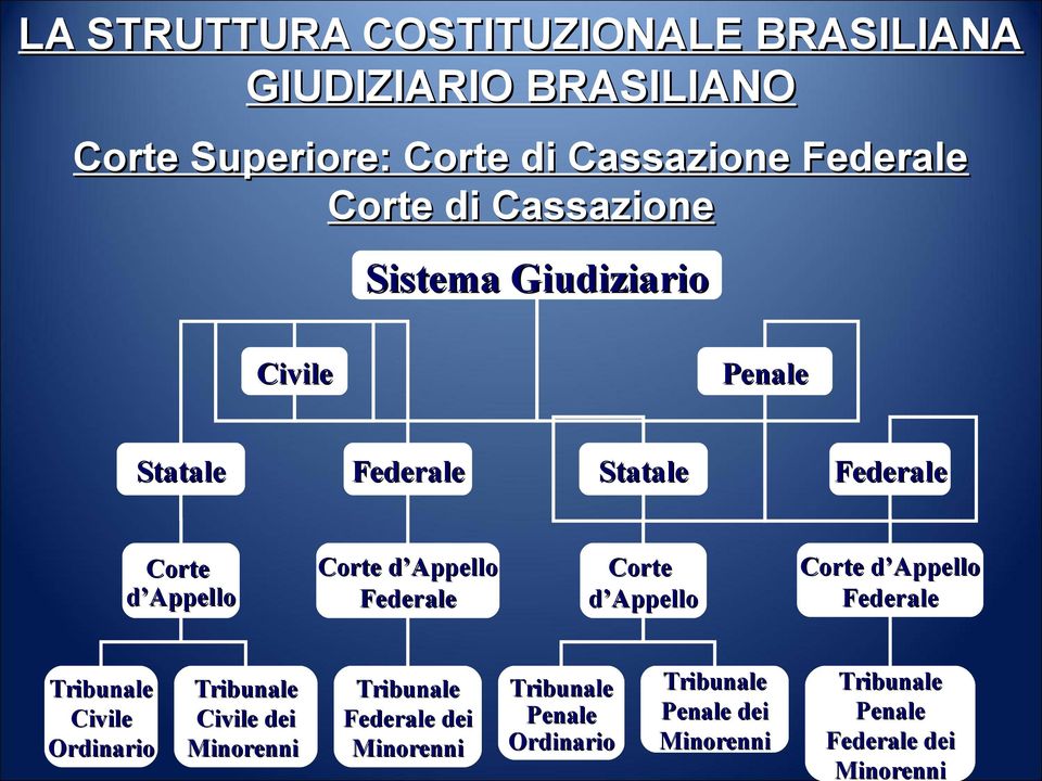 Federale Corte d Appello Corte d Appello Federale Tribunale Civile Ordinario Tribunale Civile dei Minorenni