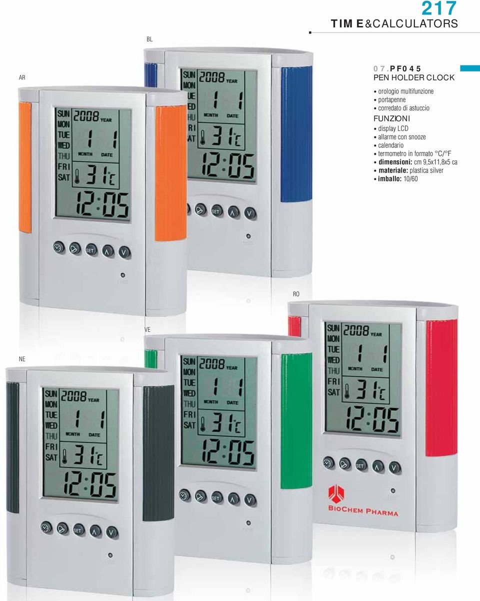 FUNZIONI display LCD allarme con snooze calendario