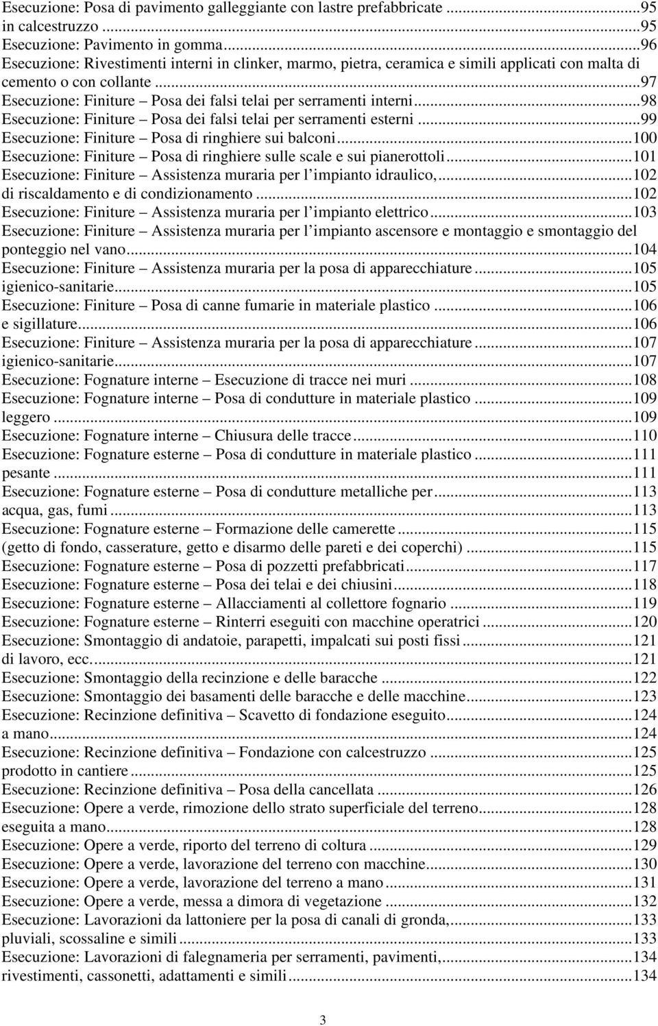 ..98 Esecuzione: Finiture Posa dei falsi telai per serramenti esterni...99 Esecuzione: Finiture Posa di ringhiere sui balconi...100 Esecuzione: Finiture Posa di ringhiere sulle scale e sui pianerottoli.