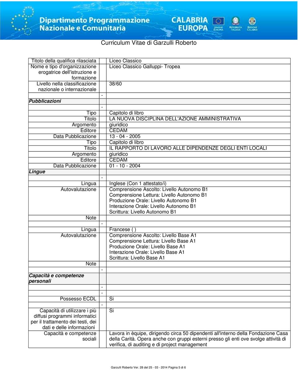 DEGLI ENTI LOCALI Argomento giuridico Editore CEDAM Data Pubblicazione 01 10 2004 Lingue Lingua Inglese (Con 1 attestato/i) Autovalutazione Comprensione Ascolto: Livello Autonomo B1 Comprensione