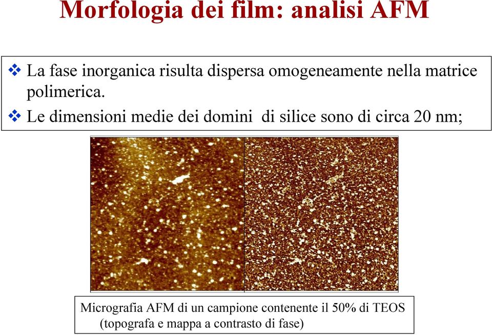 Le dimensioni medie dei domini di silice sono di circa 20 nm;