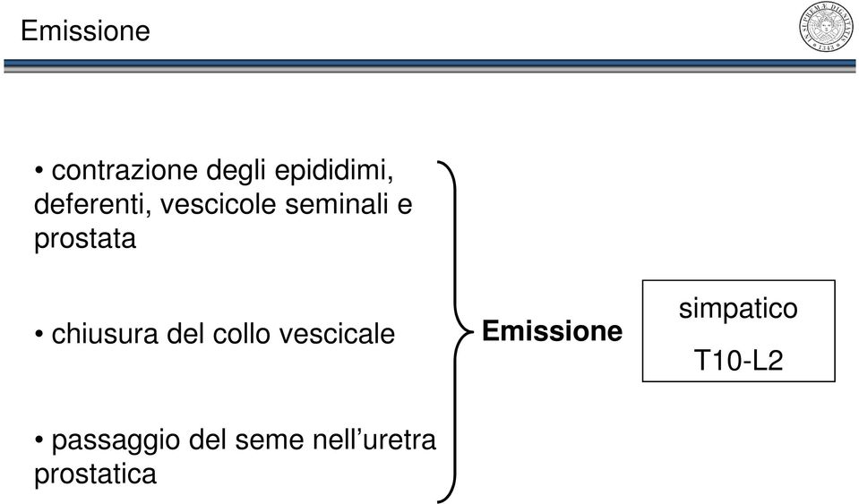 chiusura del collo vescicale Emissione