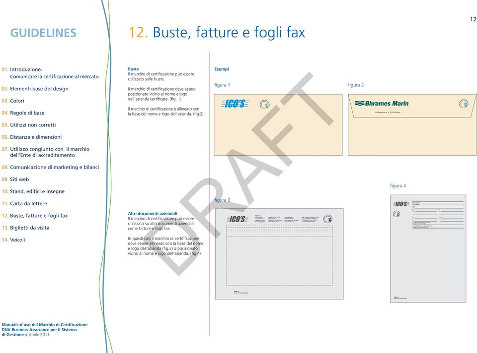 1) Il marchio di certificazione è allineato con la base del nome e logo dell azienda. (fig.