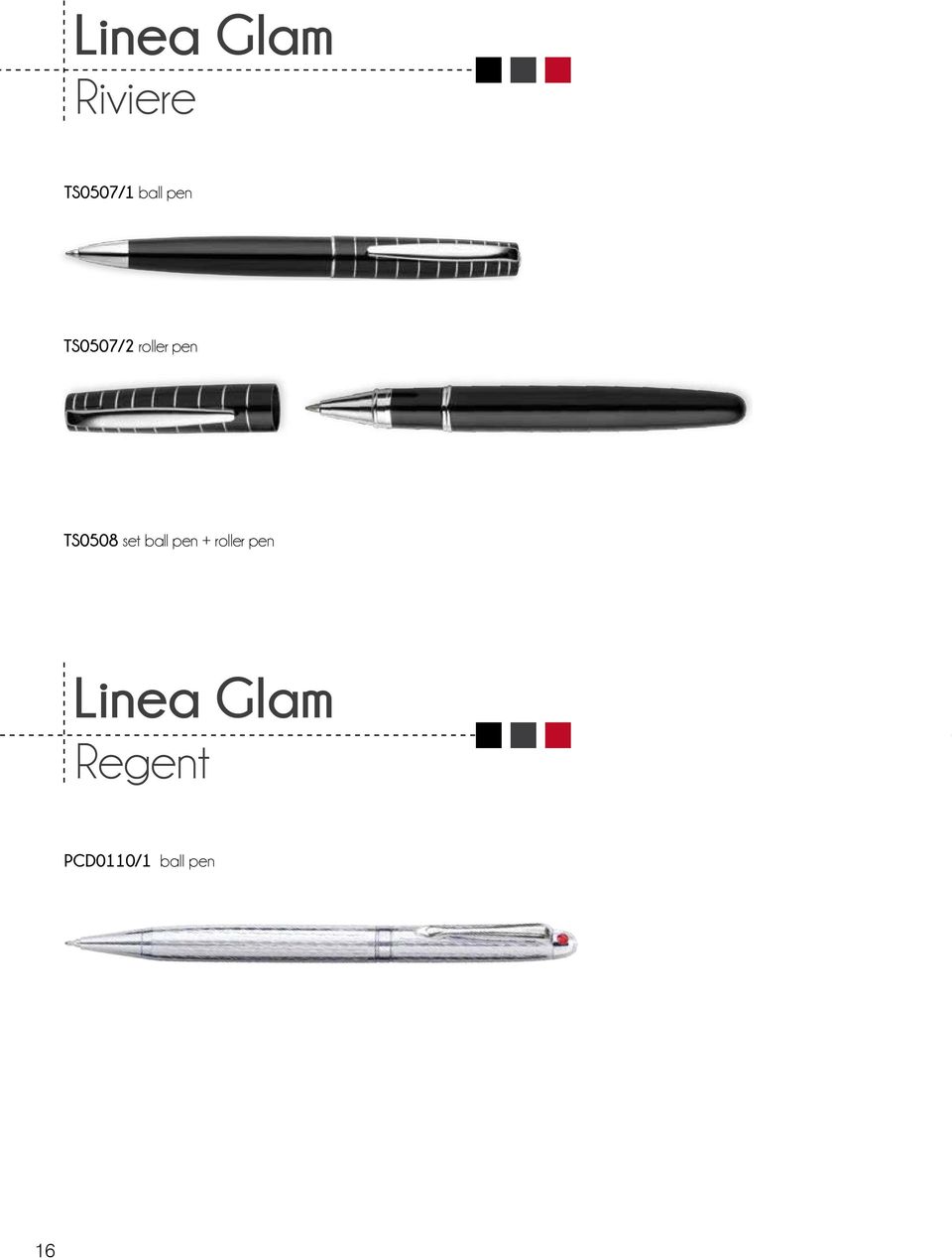 set ball pen + roller pen Linea