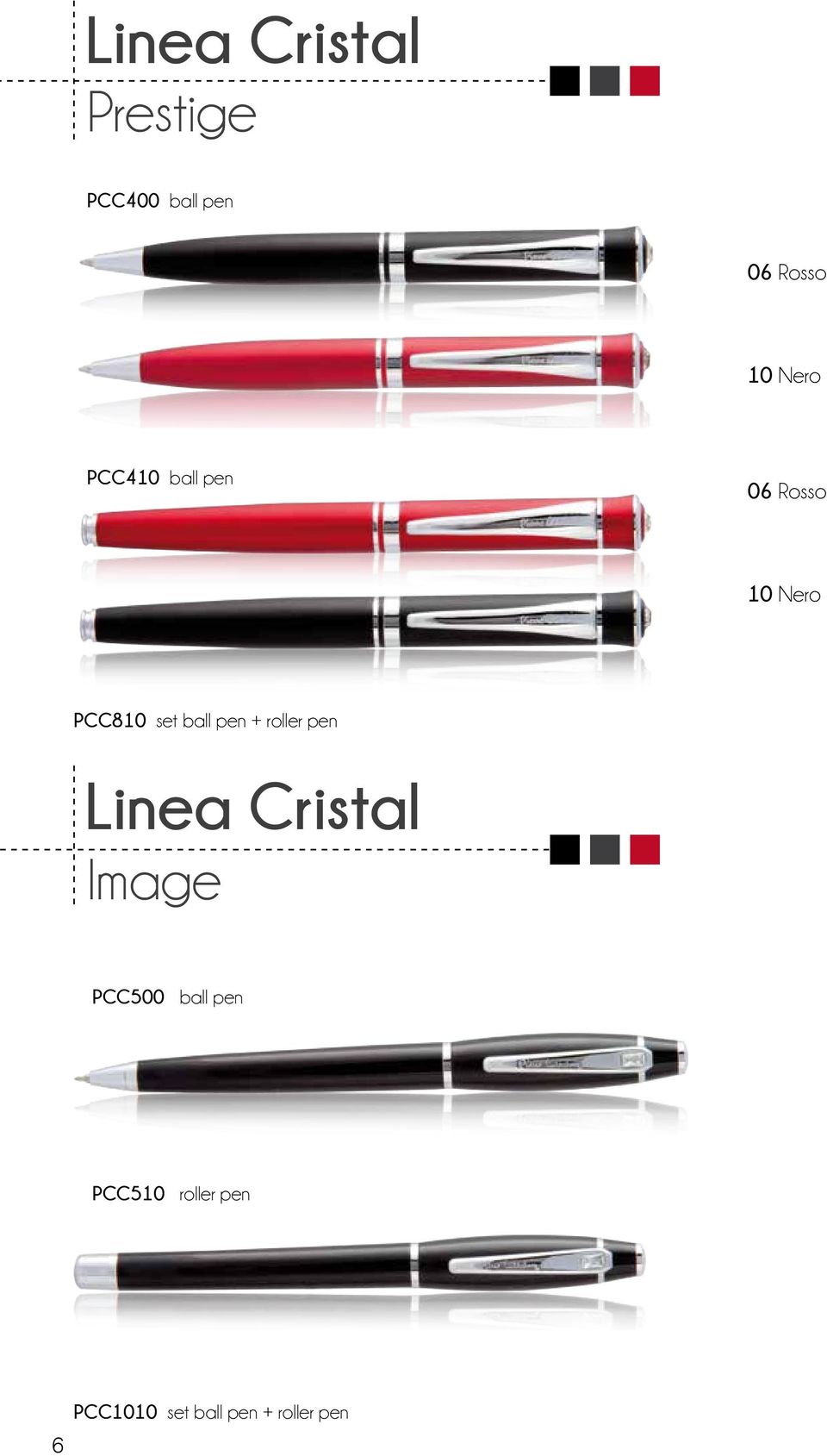 ball pen + roller pen Linea Cristal Image PCC500