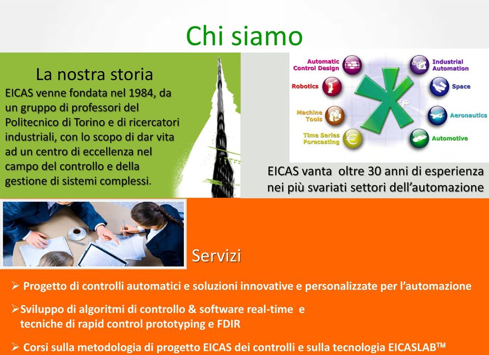 EICAS vanta oltre 30 anni di esperienza nei più svariati settori dell automazione Servizi Progetto di controlli automatici e soluzioni innovative e