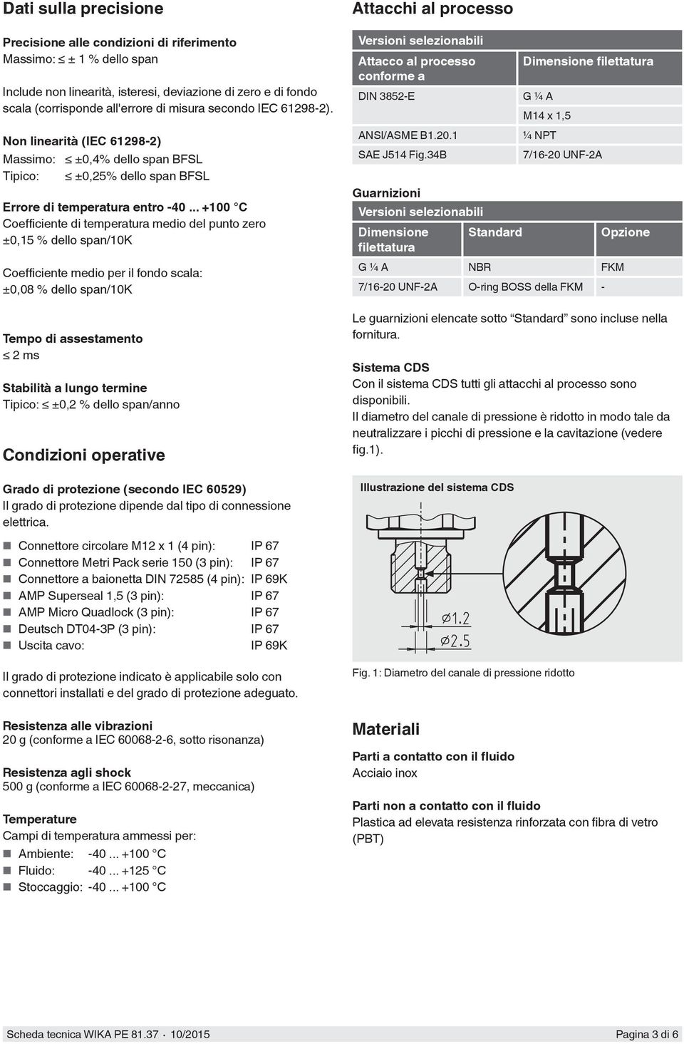 .. +100 C Coefficiente di temperatura medio del punto zero ±0,15 % dello span/10k Coefficiente medio per il fondo scala: ±0,08 % dello span/10k Tempo di assestamento 2 ms Stabilità a lungo termine