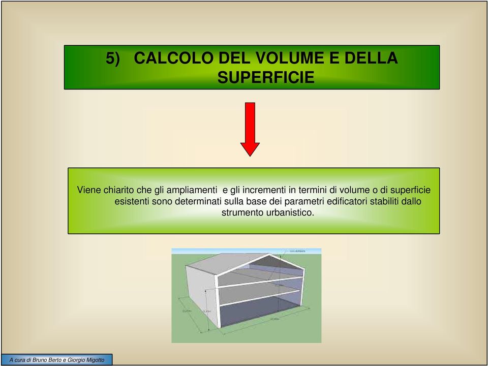 o di superficie esistenti sono determinati sulla base dei