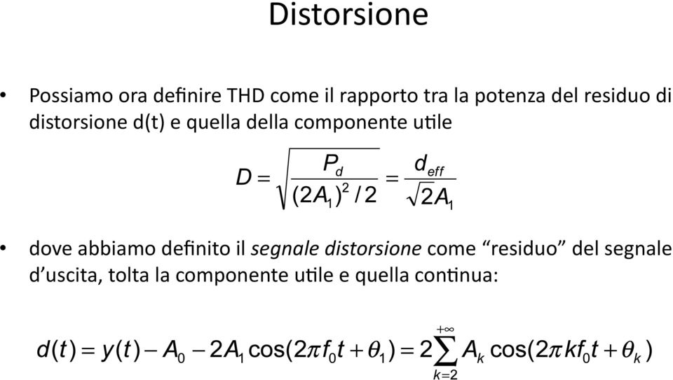 componente u2le dove abbiamo definito il segnale distorsione