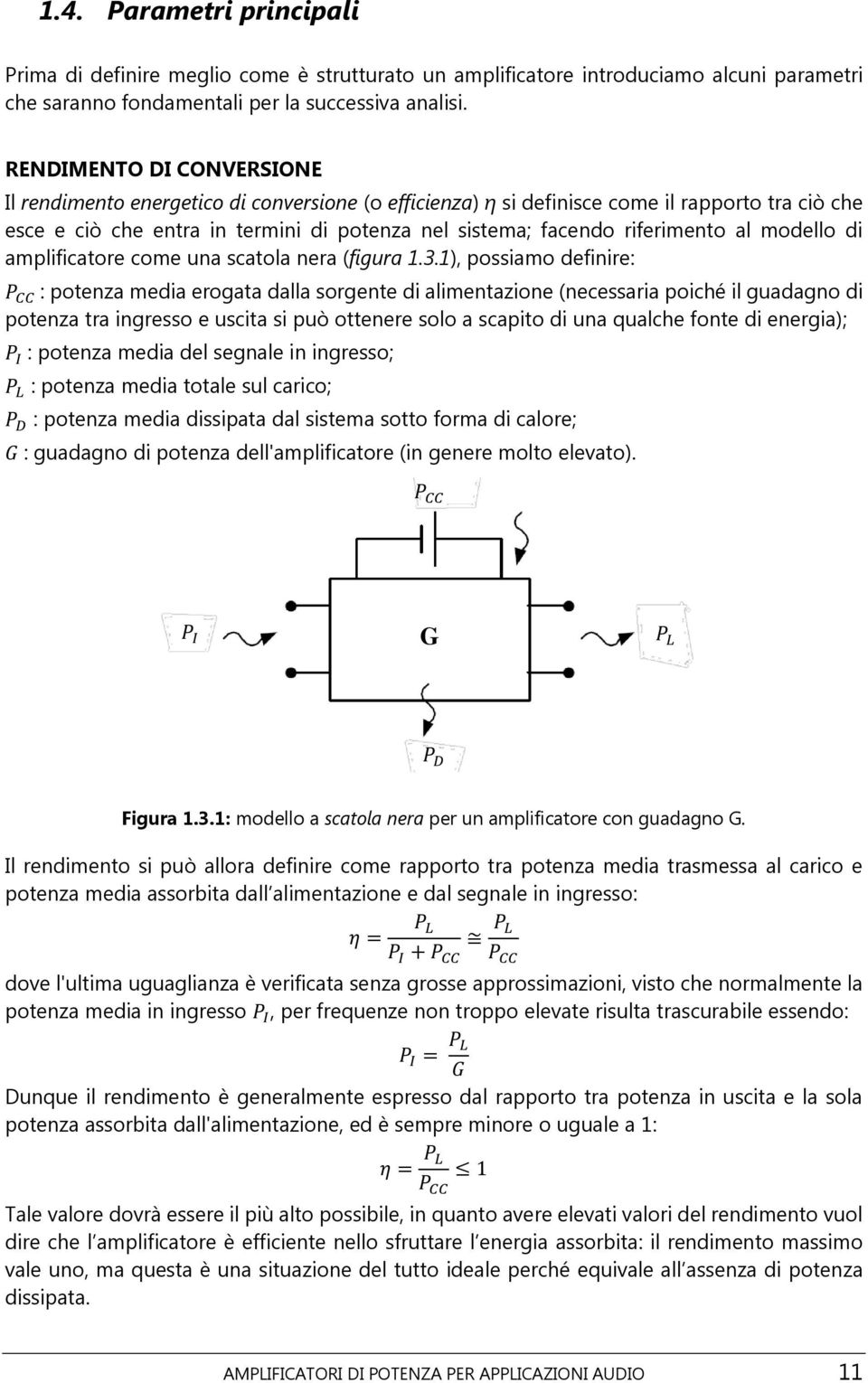 riferimento al modello di amplificatore come una scatola nera (figura 1.3.