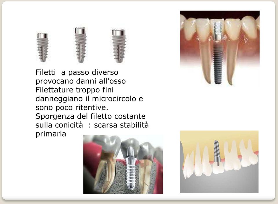 microcircolo e sono poco ritentive.