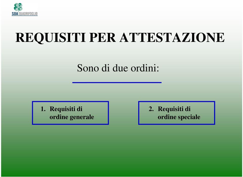 Requisiti di ordine