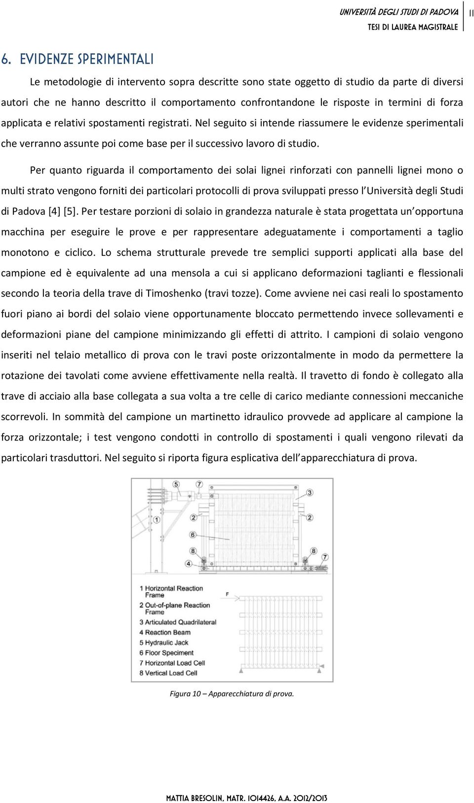 termini di forza applicata e relativi spostamenti registrati. Nel seguito si intende riassumere le evidenze sperimentali che verranno assunte poi come base per il successivo lavoro di studio.