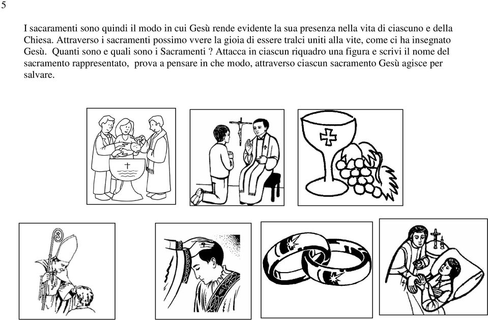 Attraverso i sacramenti possimo vvere la gioia di essere tralci uniti alla vite, come ci ha insegnato Gesù.