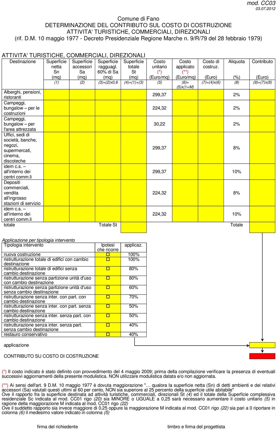 60% di Sa totale St Costo unitario (*) Costo applicato (**) (1) (2) (3)=(2)x0,6 (4)=(1)+(3) (5) (6)= (5)x(1+M) Costo di costruz.