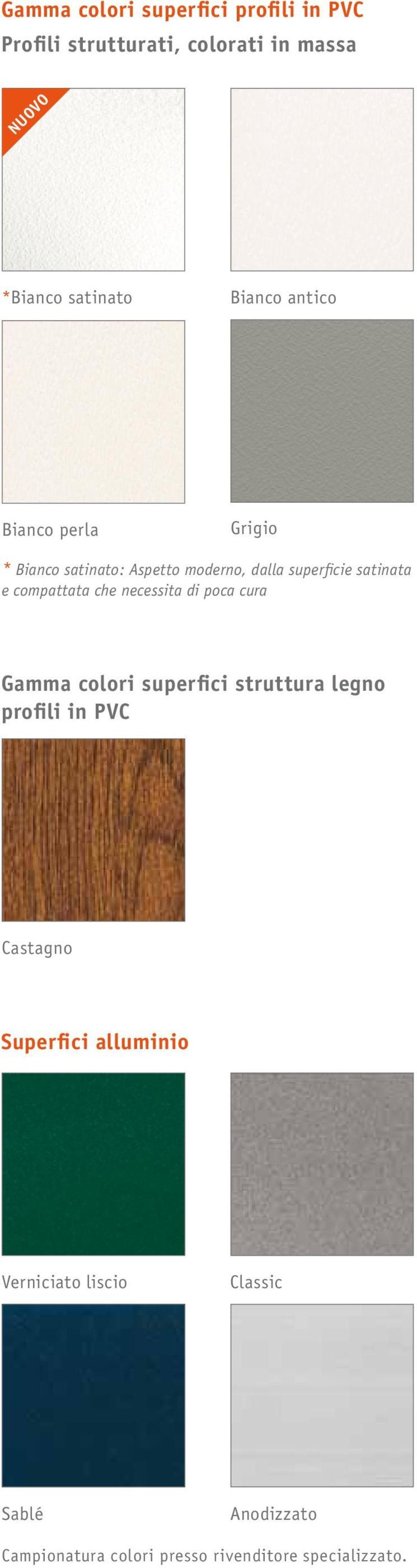 compattata che necessita di poca cura Gamma colori superfici struttura legno profili in PVC Castagno