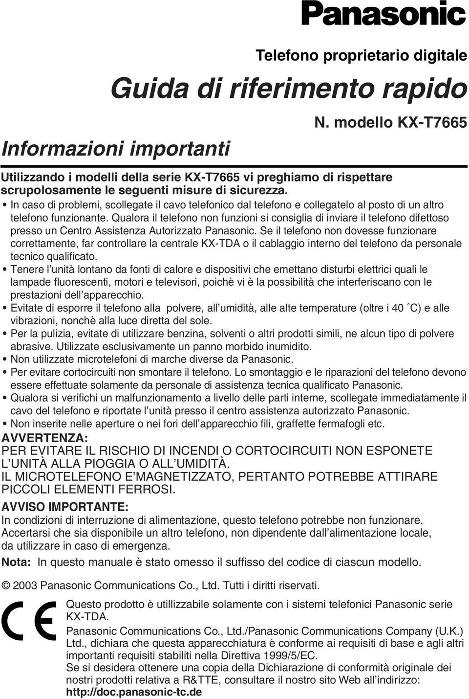 In caso di problemi, scollegate il cavo telefonico dal telefono e collegatelo al posto di un altro telefono funzionante.