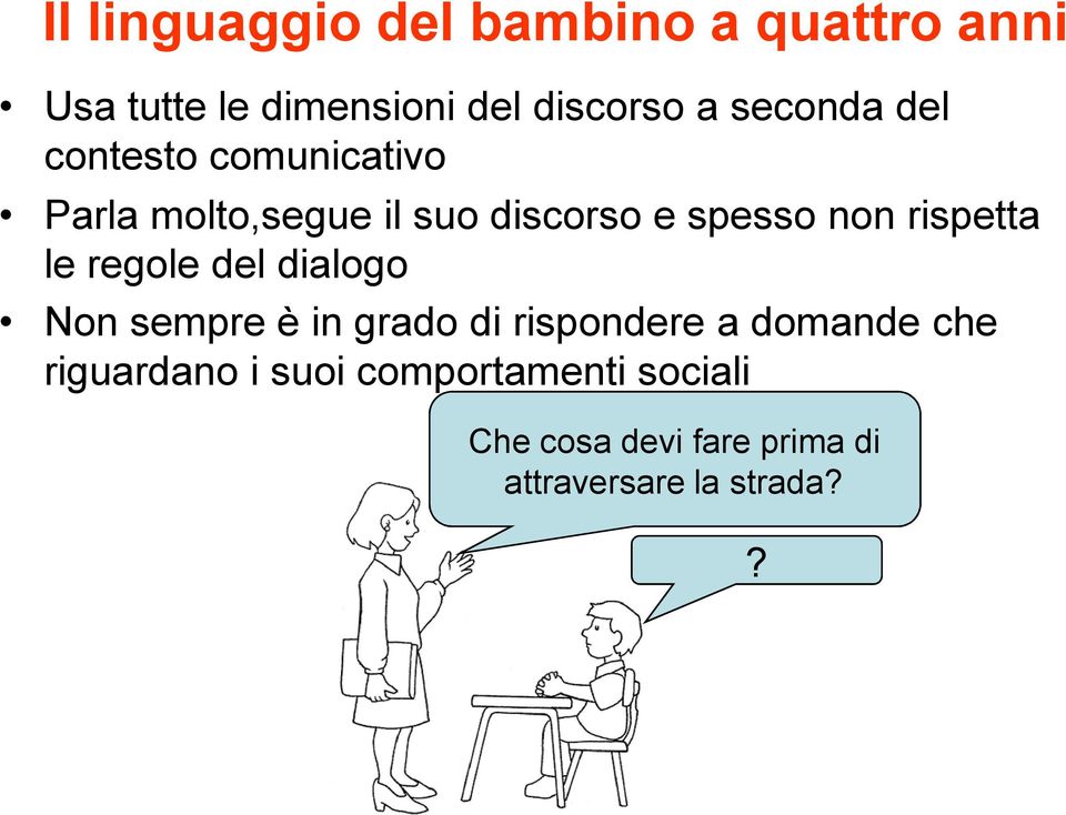 rispetta le regole del dialogo Non sempre è in grado di rispondere a domande che