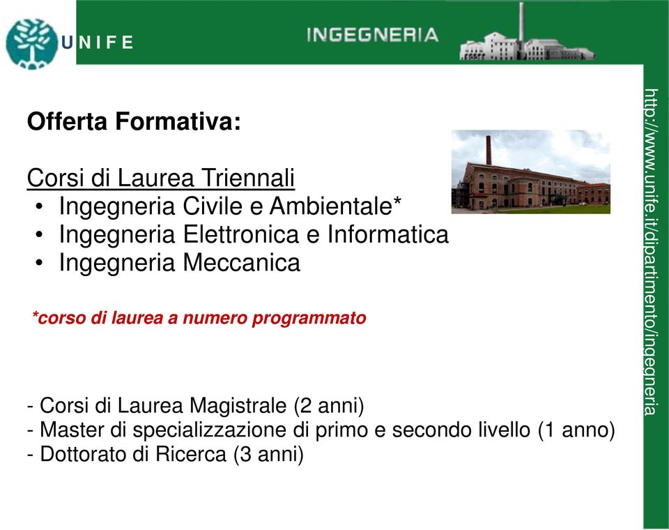 numero programmato - Corsi di Laurea Magistrale (2 anni) - Master di