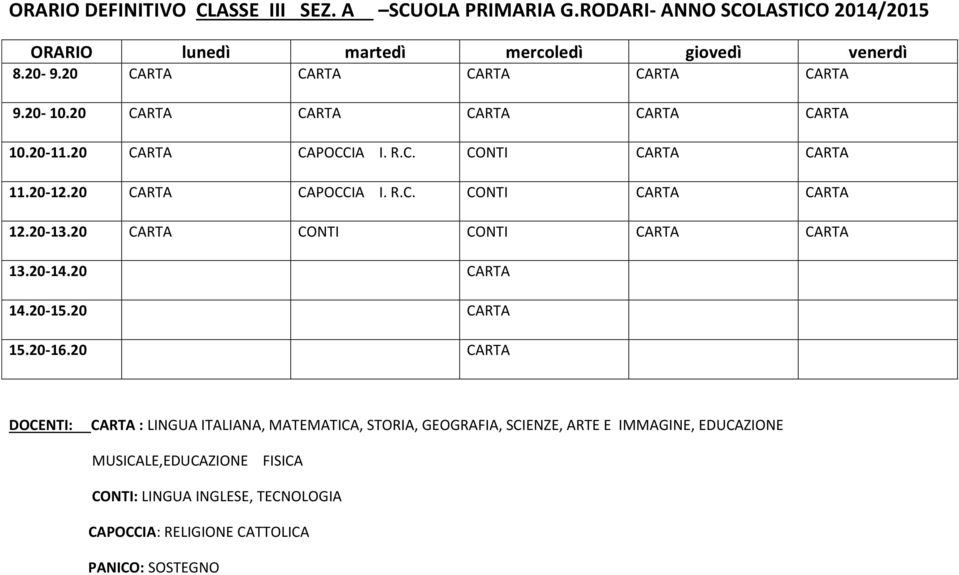 20-13.20 CARTA CONTI CONTI CARTA CARTA 13.20-14.20 CARTA 14.20-15.20 CARTA 15.20-16.