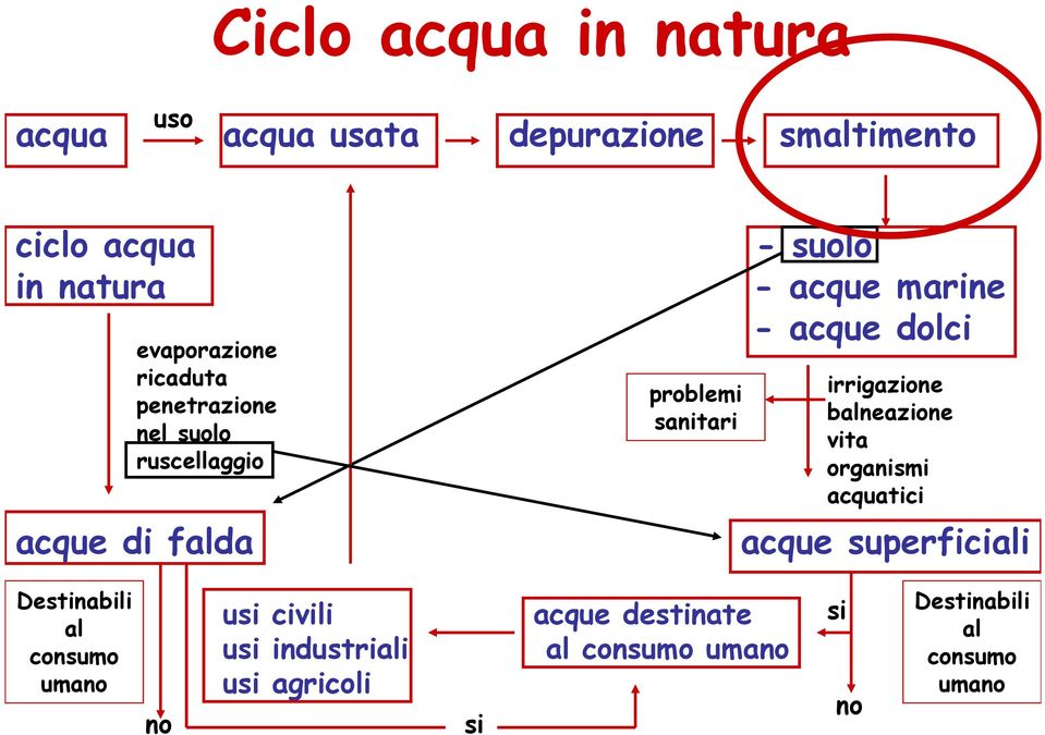 acque dolci irrigazione balneazione vita organismi acquatici acque superficiali Destinabili al consumo