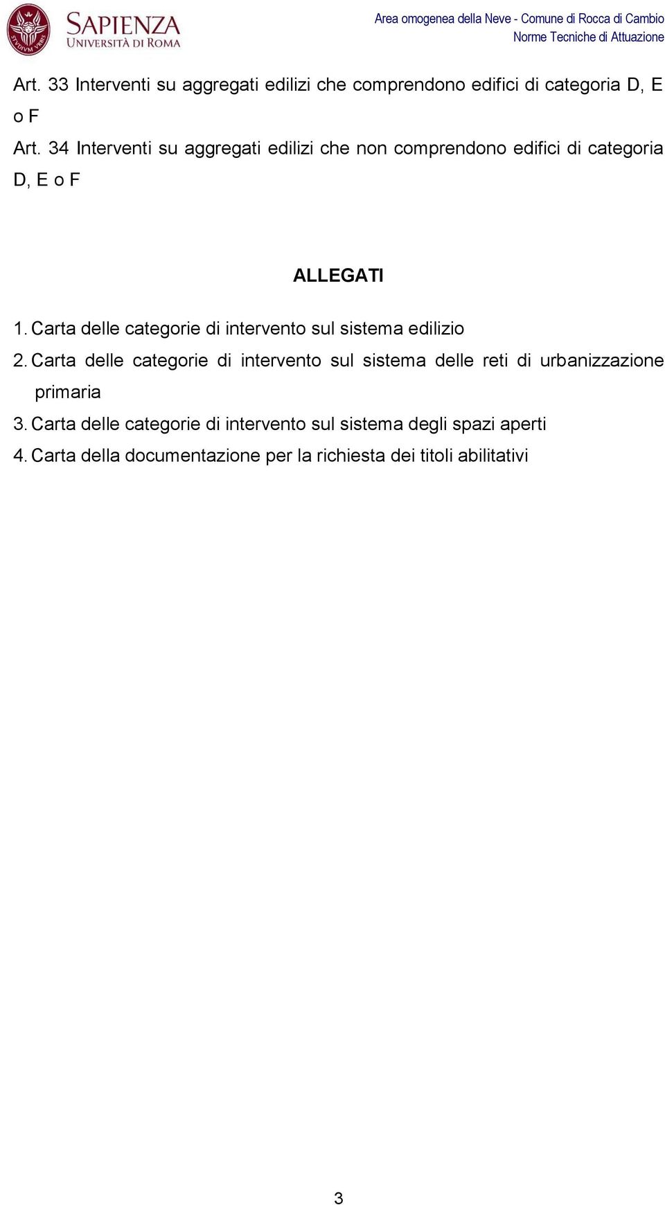 Carta delle categorie di intervento sul sistema edilizio 2.