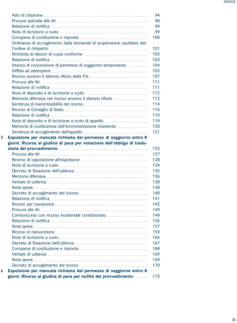 .. 103 Istanza di concessione di permesso di soggiorno temporaneo... 104 Diffida ad adempiere.... 105 Ricorso avverso il silenzio rifiuto della P.A.... 107 Procura alle liti.