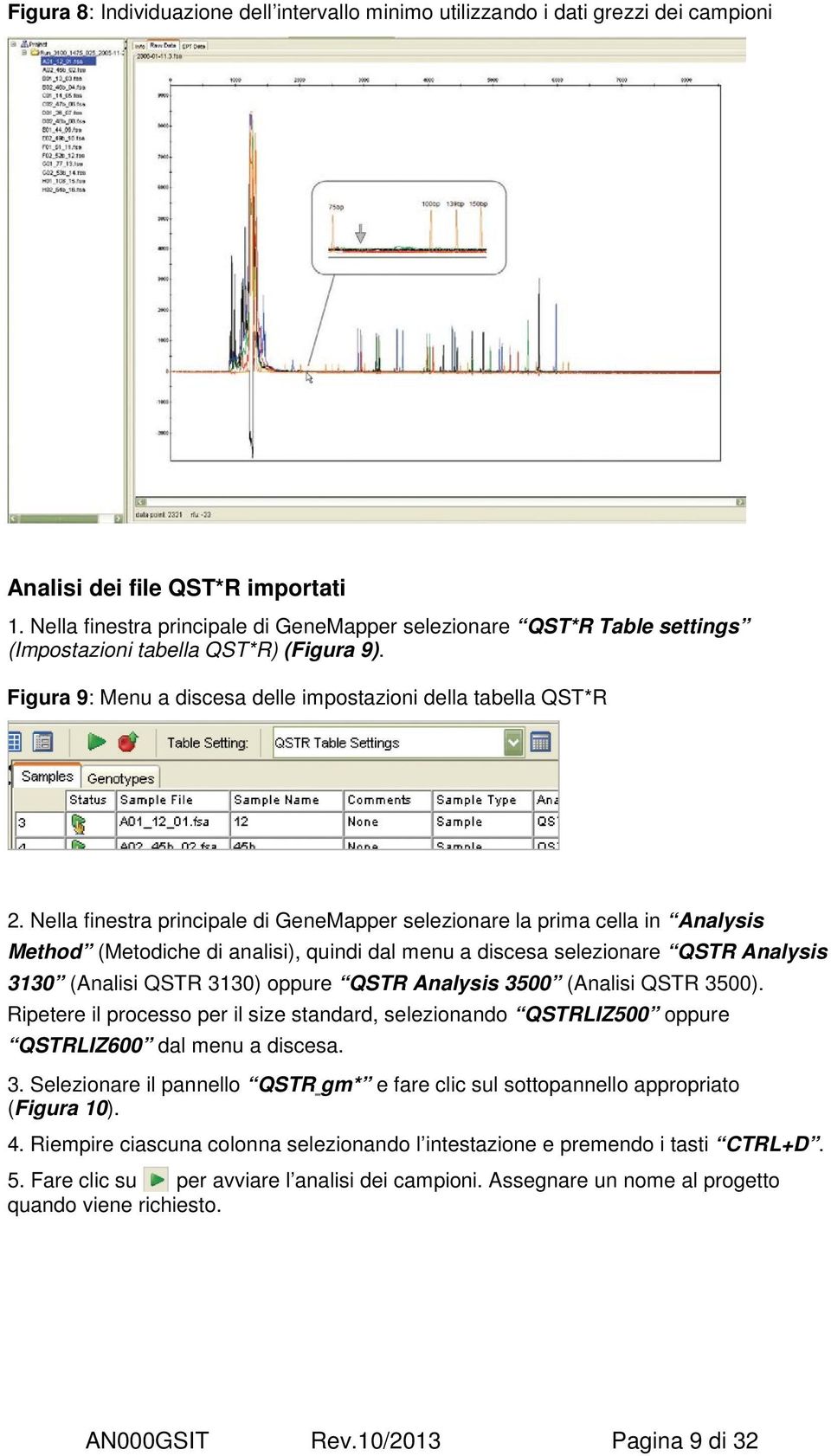 Nella finestra principale di GeneMapper selezionare la prima cella in Analysis Method (Metodiche di analisi), quindi dal menu a discesa selezionare QSTR Analysis 3130 (Analisi QSTR 3130) oppure QSTR